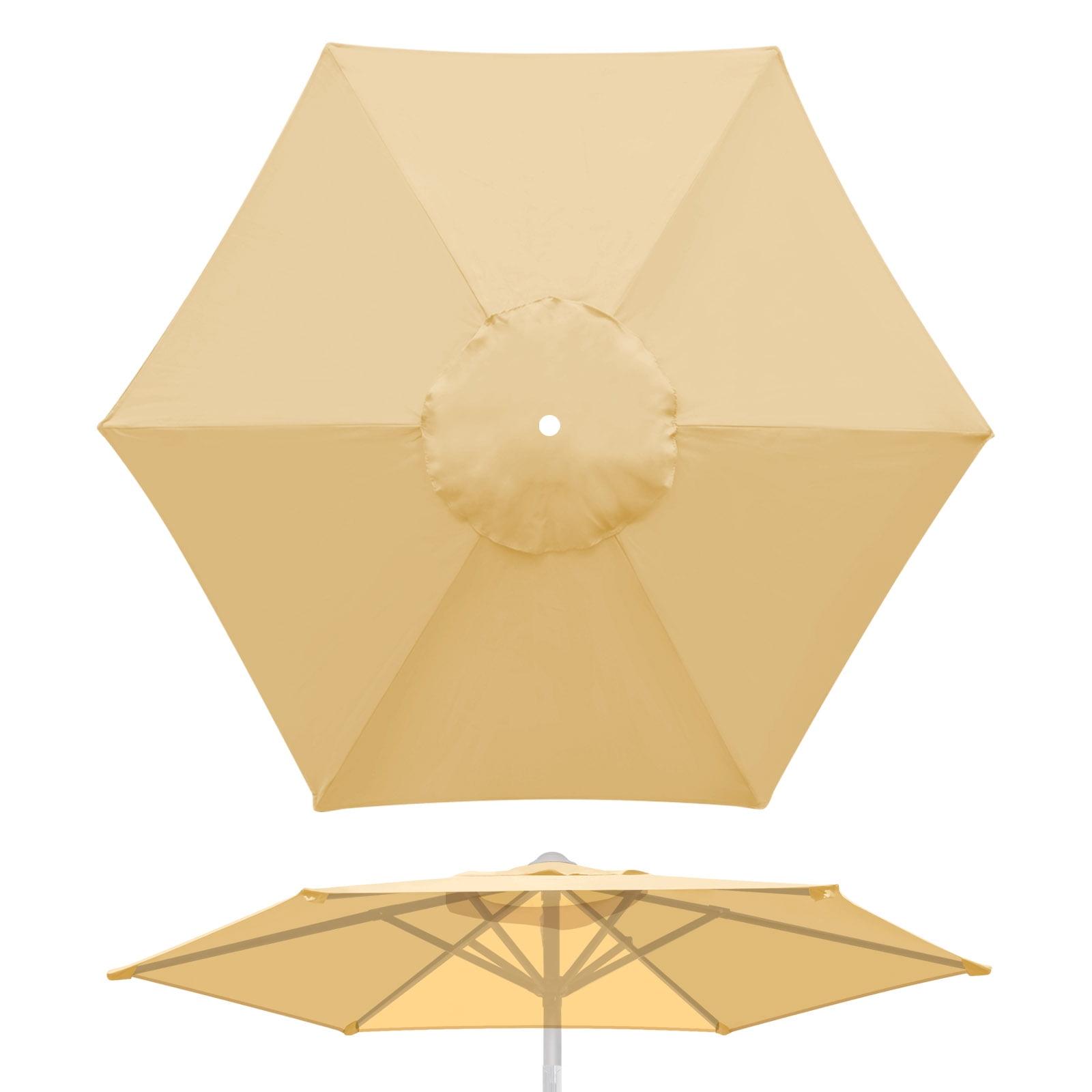 Teasue Gaden 11' Eplacement Umbella Canopy With Double Wind Vent