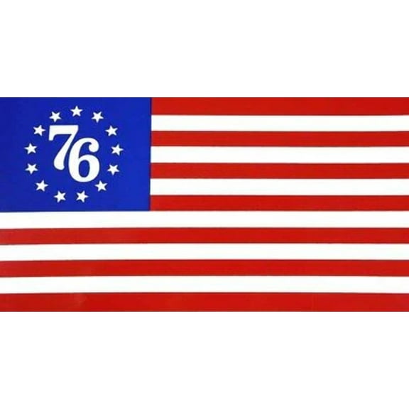 Betsy Ross 76 Flag 3.75”x7.5” Vinyl Bumper Sticker Decal