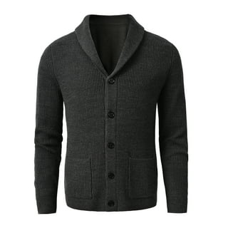 Kingsize Men's Big & Tall Shaker Knit Shawl-Collar Cardigan Sweater ...