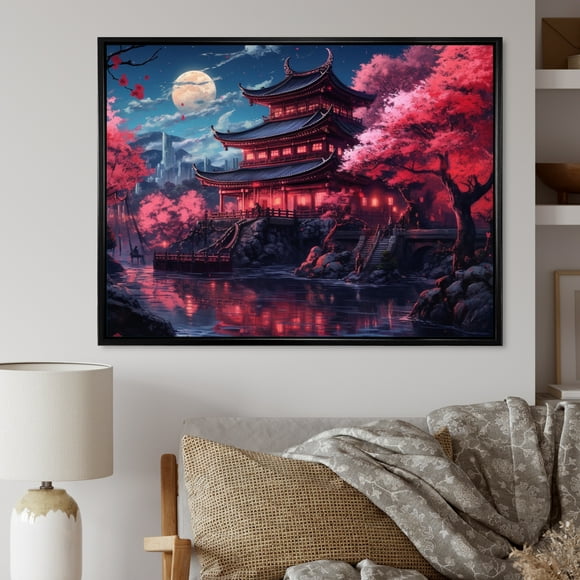 Designart Japan framed wall art decor, Japan framed wall Art, Japan The Land of the Samurai I , Extra large Traditional black framed wall art, 20x12 inches black frame