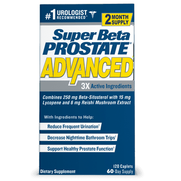 Super Beta Prostate Advanced Male Supplement with Beta-Sitosterol, 120 Caplets, 60 Servings