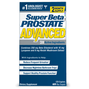 Super Beta Prostate Advanced Male Supplement with Beta-Sitosterol, 120 Caplets, 60 Servings