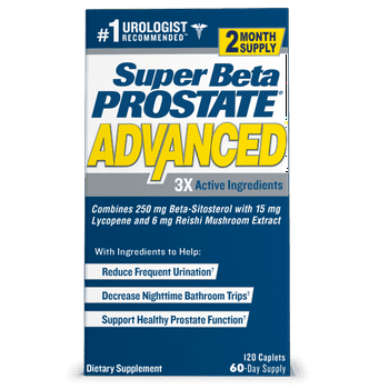 Super Beta Prostate Advanced Male Supplement with Beta-Sitosterol, 120 Cets, 60 Servings