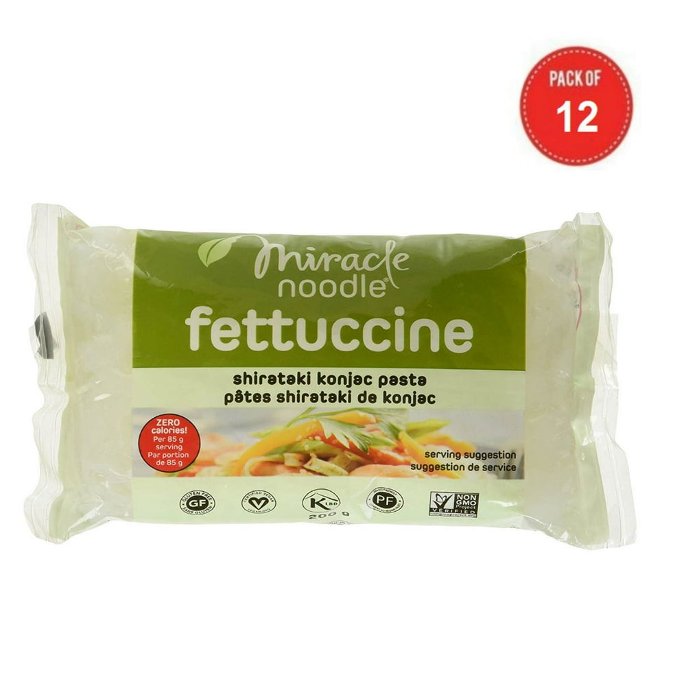 Miracle Noodle Shirataki Konjac Fettuccine Pasta, 7 oz(Pack of 12) Zero