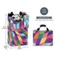 thumbnail image 2 of Yayeee Freestanding Laundry Hamper with Handle Collapsible Large Storage Basket for Clothes, Colorful Wavy Pattern, 2 of 7