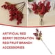 thumbnail image 2 of Rama de árbol colgante Berry Flores Pick Decoración Guirnalda Jarrón Rojo en acebo Flores artificiales, 2 of 8