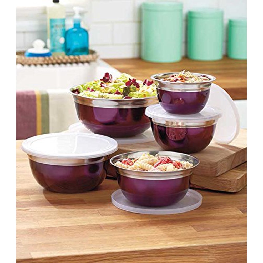 Set of 10 Stainless Steel Bowl Sets Kitchen Christmas Holiday Gift
