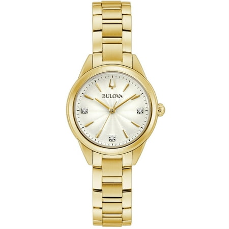 Bulova Women’s Quartz Stainless Steel Strap, Gold, 14 Casual Watch (Model: 97P150)