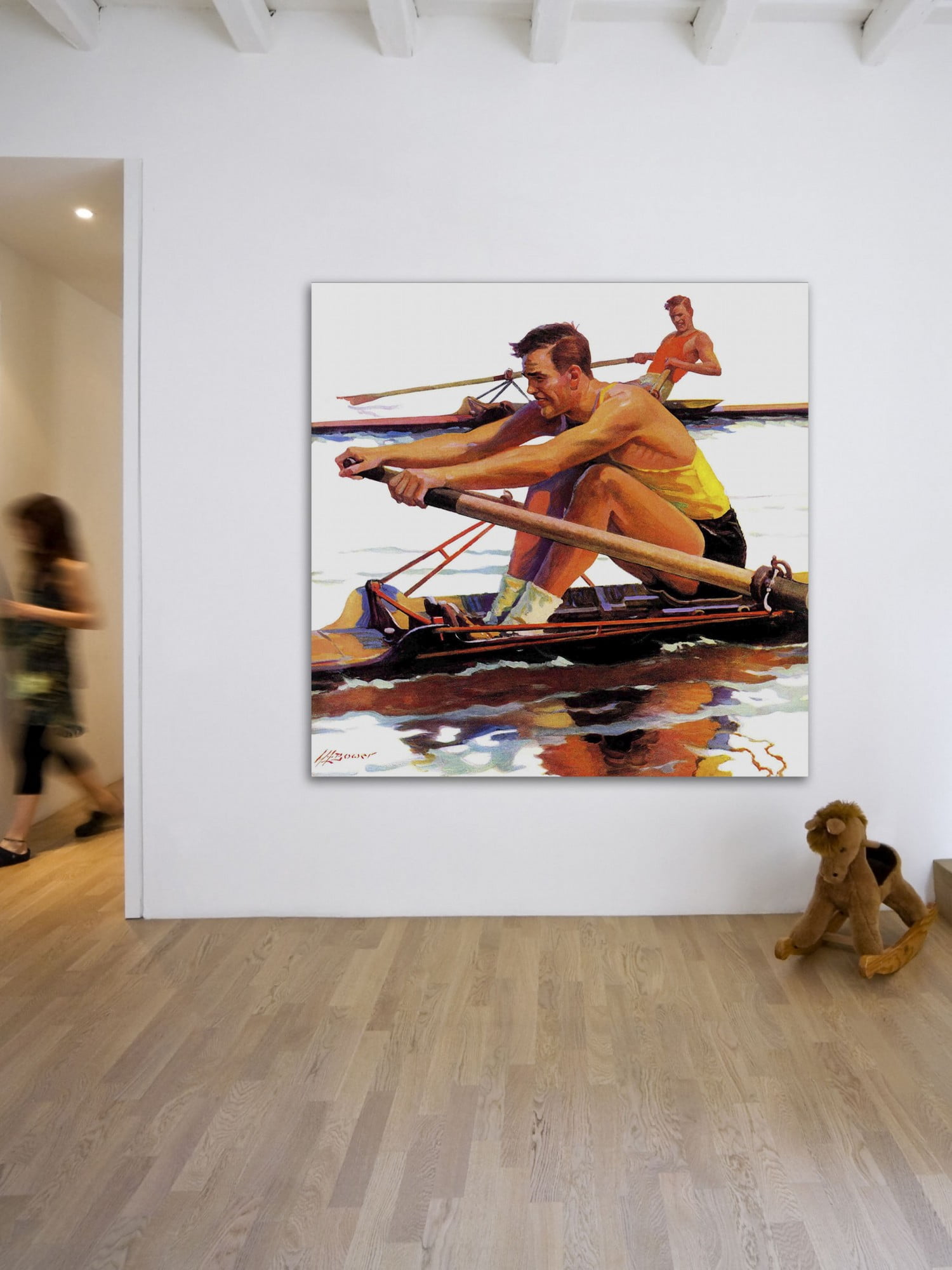 Marmont Hill Sculling Race by Maurice Bower Painting Print on Canvas