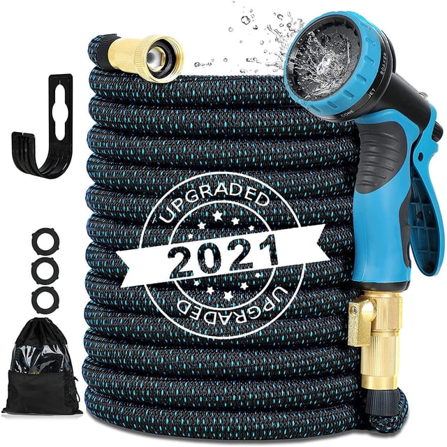 Manguera de Extensible 15M,Boquilla de Pulverización Desmontable con Pistola de Pulverización de metal de 3/4 " para Plantas Riego Mascotas Ducha de Perro Lavado de Automóviles Limpieza de la Casa