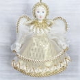 thumbnail image 4 of STP GOODS Gold Little Angel Hanging Figurine 3.9x3.5" (10x9 cm) Hanging Collectible Doll Handmade Christmas Figurine Holiday Décor Xmas Hanging Decoration Xmas Figure Doll Decoration, White and Gold, 4 of 4
