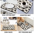 thumbnail image 4 of 2pcs Abstract Bear Coffee Bar Mat, Floral Design Watercolor Print Absorbent Pad, 4-Layer Durable Countertop Protector, 4 of 5