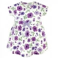 thumbnail image 3 of Touched by Nature Baby and Toddler Girl Organic Cotton Short-Sleeve Dresses 2pk, Purple Garden, 3-6 Months, 3 of 3
