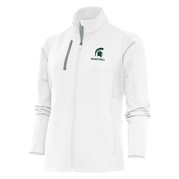 Women's Antigua  White Michigan State Spartans Basketball Generation Full-Zip Jacket
