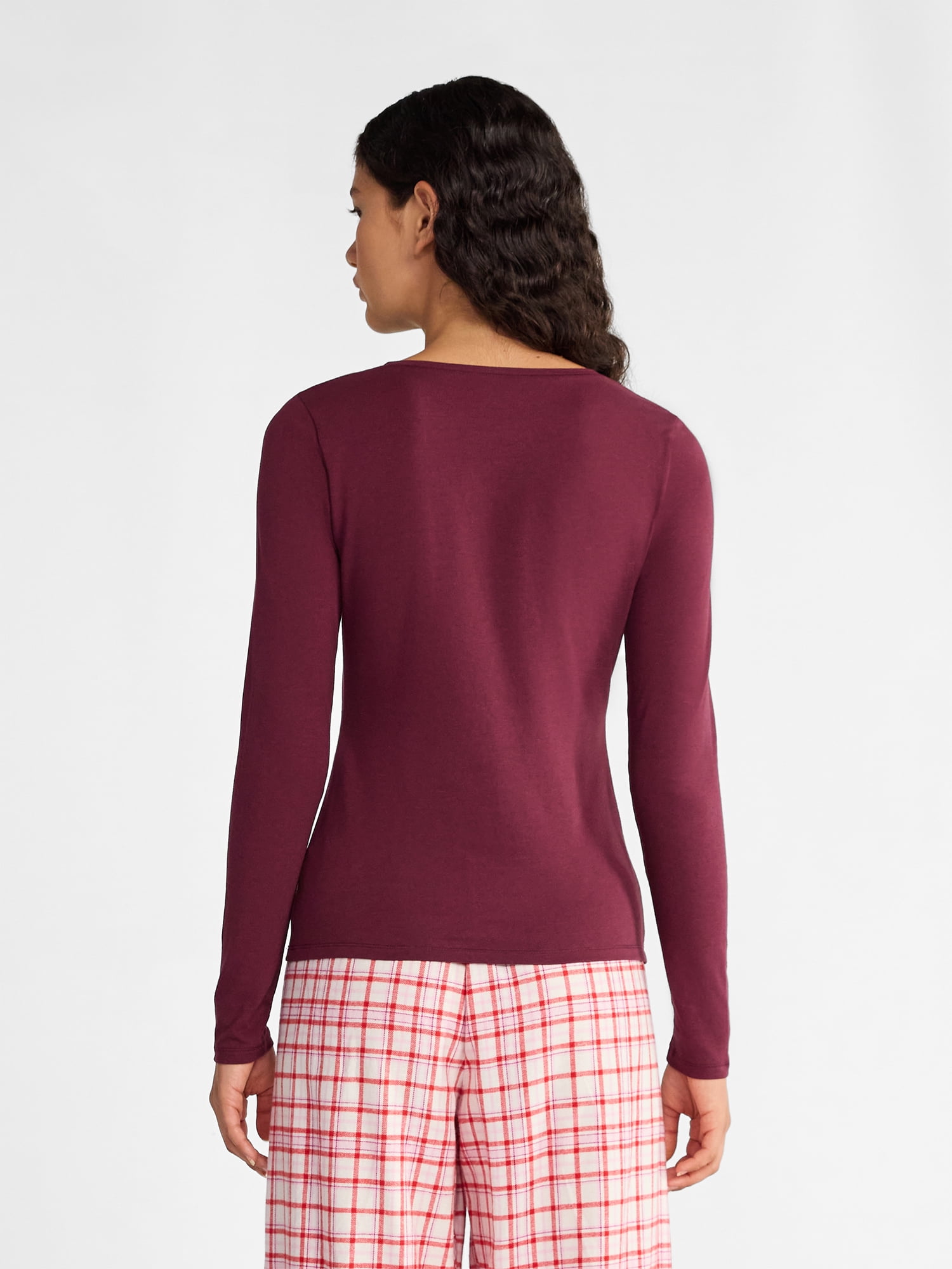 No Boundaries Crewneck Tee with Long Sleeves, Women's & Women's Plus XXS-4X