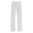 thumbnail image 4 of Xunlbb 2025 Clearance! Womens Summer Fashion Solid Casual Elastic Waist Drawstring Long Pants ,White 4XL, 4 of 5