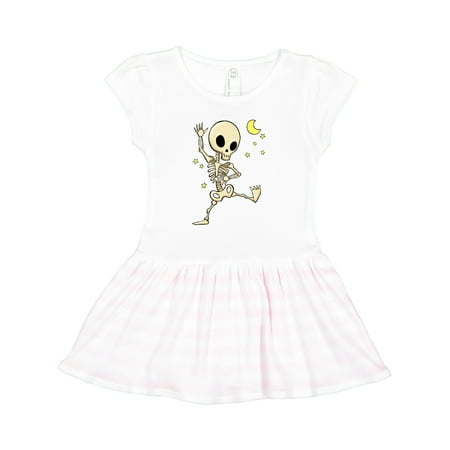 

Inktastic Cute Dancing Skeleton Gift Toddler Girl Dress