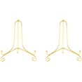 thumbnail image 1 of Plate Stands for Display Easels - Silver Metal Holder for Small Decorative Plates, Picture Frames, Plaques - Adjustable and Foldable - 4-Inch (2 Pack), 1 of 7