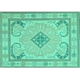 thumbnail image 1 of Ahgly Company Indoor Rectangle Persian Turquoise Blue Traditional Area Rugs, 7' x 10', 1 of 4