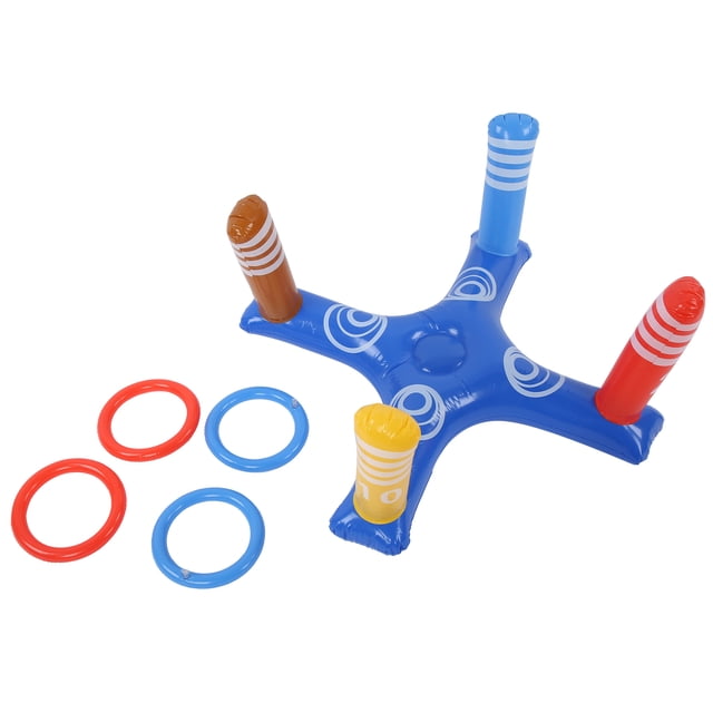 Juego de lanzamiento de piscina inflable, juego de lanzamiento flotante para piscina de verano, accesorios para fiestas, azul