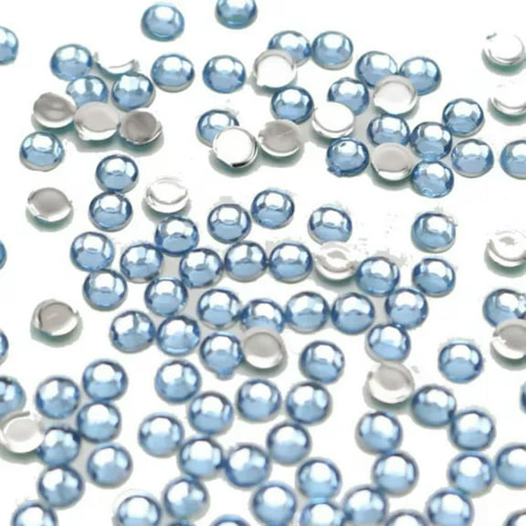 EOEMY 2000 Crystal Acrylic Faceted Round Flatback Rhinestone Glue On Gems 3mm 12Ss-Light Blue