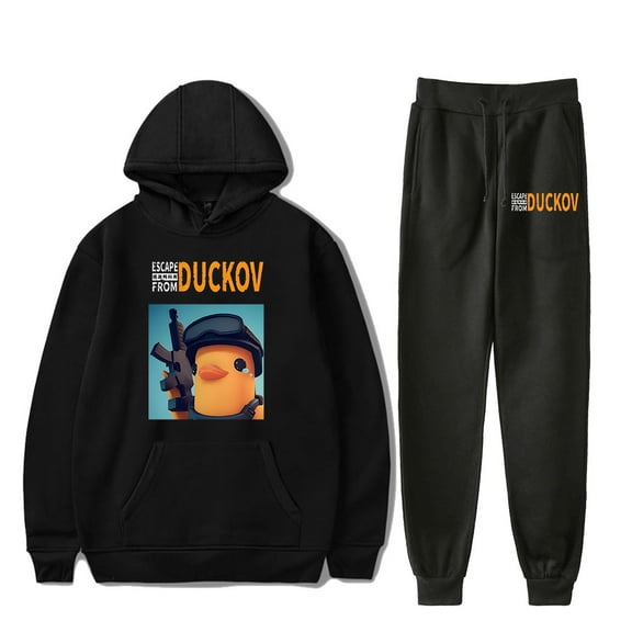 2025 Hot Game Escape From Duckov Graphic Unisex Hoodie Jogger Set 2-Piece Graphic Pullover Sweatshirt & Pants for Survival RPG Game Fans