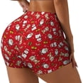 thumbnail image 1 of Fotbe Christmas Santa Cartoon Snowman A Shorts Sin Costuras – Shorts Deportivos de Cintura Alta para Mujer, Elásticos para Gimnasio, Yoga, Running o Ciclismo-X-Large, 1 of 8
