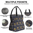 thumbnail image 3 of Pioneer Flower Floral Print Pattern Drawstring Lunch Bag Women - Drawstring Lunch Bag Insulated for Work Office - Stain-Resistant Large Lunchbags for Women with Multi-Pockets, 3 of 6