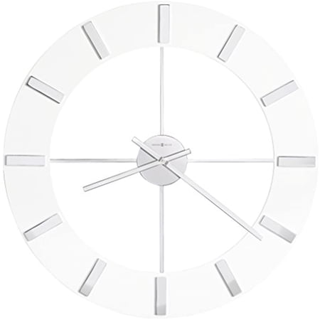 Howard Miller Pearl Wall Clock 625-596 30 Oversized High-Gloss White Finish with Quartz Movement