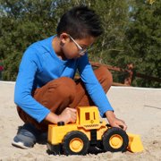 Mighty Wheels: 16 Mega Front Loader - Construction Toy Vehicle, Realistic Lever Operated Bucket, Dig & Scoop, Durable Indoor-Outdoor Play, Kids 3+