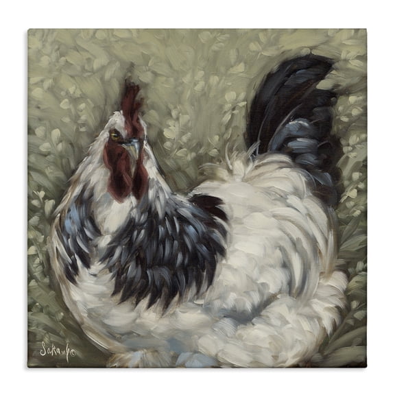 Stupell Industries Rustic Lodge Hen in Country Meadow Canvas Art, 17 x 17, by Sara G. Designs