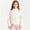 Beige, variant on Kids Puffer Jacket, Fleece‑Sleeve Zip‑Up Padded Stand‑Collar Mixed Media Outerwear for Girls Boys, Size 4-15 Years