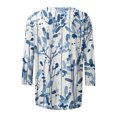 thumbnail image 5 of HKEJIAOI Blouse Femme Manches 3/4 Tunique Imprimé Floral m Blouse d'Été, 5 of 5
