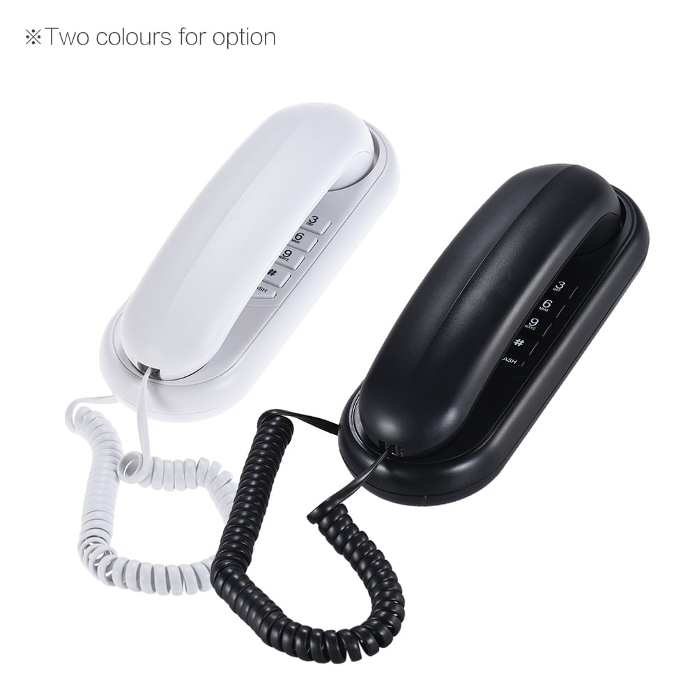 Uvital Portable Corded Telephone Landline Pause/Redial/Mute/Flash/Hold Wall Base Super Thunder Protection for House Home Call Center Office Company Hotel Mountable Corded Telephone Black 