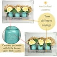 thumbnail image 4 of Living Room Table Centerpieces-Besuerte Rustic Decorative Thankful Wood Tray,with Rose Bouquet Flower for Home,Coffee Table Dining Room,Kitchen,New Home Housewarming Gift【3 Blue Jars 】, 4 of 12