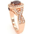 thumbnail image 5 of Three Stone Lab-Created Ruby Diamond Peekaboo Halo Engagement Ring In 14k Rose Gold, 5 of 6