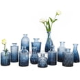 thumbnail image 1 of Set de jarrones de cristal azul TBWIND, 12 unidades, para flores, 1 of 7