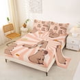 thumbnail image 2 of Erosebridal Kids Boba Capybara Bed Sheets, Swirl Stripes King Sheets, 4pcs, 2 of 5