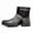 Black, variant on Men's Vintage Cracked Leather Ankle Boots, Adjustable Buckle Strap Casual Boots Retro Distressed Biker Boots for All Seasons Black & White