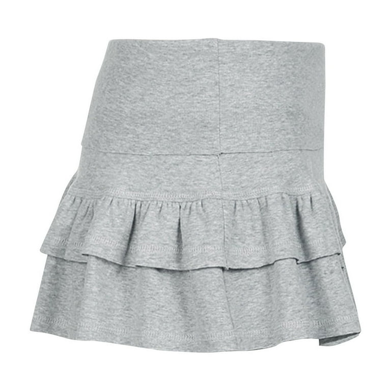 レディースウェア RUFFLOG RW WAIST DESIGN SKIRT GRAY Mrat Ruffle Skirt Womens Mini Dress Ruffle Skirt Skirts for