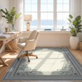 thumbnail image 3 of Design&I 8'x10' Washable Area Rug Door Geometric Curved Interlocking Border Abstract Decorative for King Size Bedroom, Under Bed, Sleek Flatweave Pet Friendly, 3 of 7