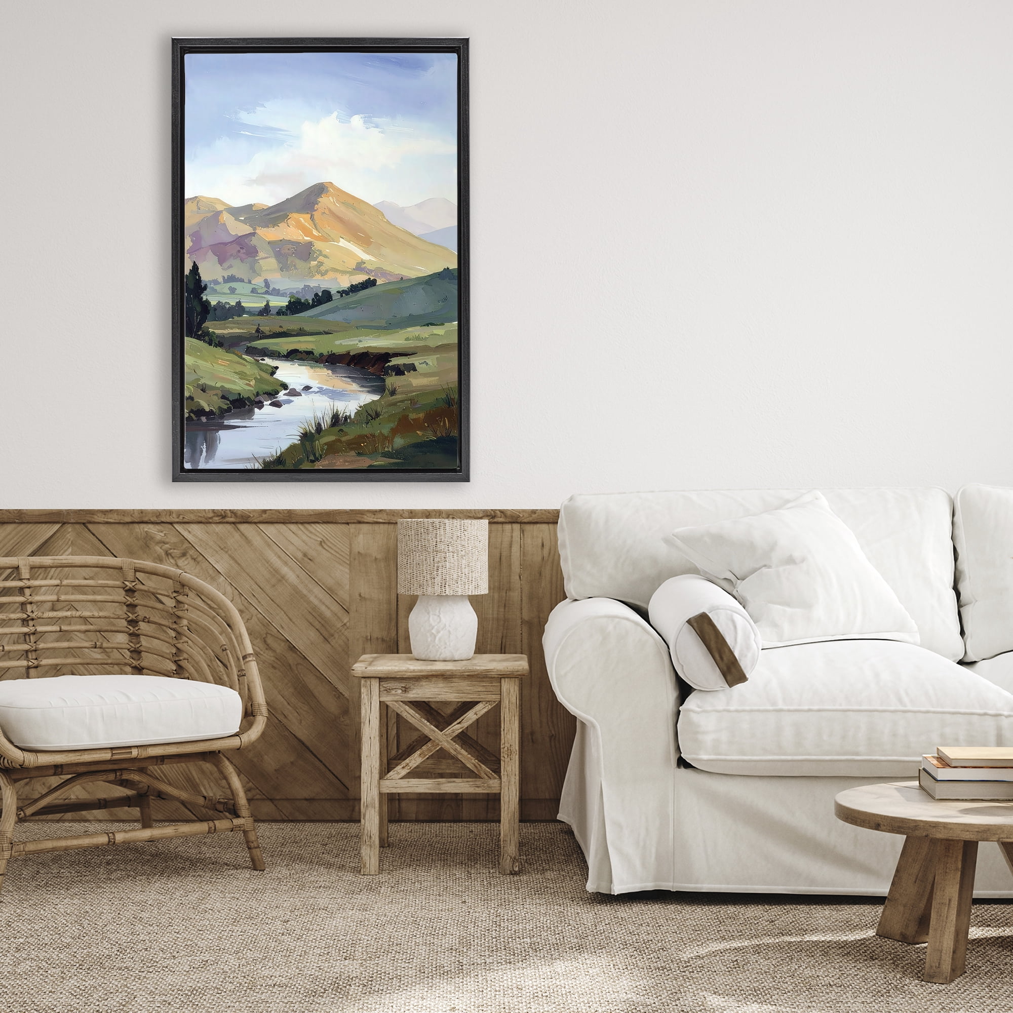 Stupell Industries Across The Valley Black Framed Floater Canvas Wall Art, design by Alonza Saunders