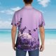 thumbnail image 4 of Fotbe Lavender Roses Arrangement Camisa Hawaiana para Hombre Unisex – Camisa Casual de Verano con Botones de Manga Corta de Algodón y Lino,Medium, 4 of 7