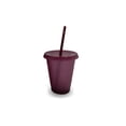 thumbnail image 1 of Vaso para beber Bearachild con tapa y pajita reutilizable de plástico PP 480ml Rojo púrpura, 1 of 6
