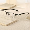 thumbnail image 6 of Mens Business Half Rimless Progressive Reading Glasses Metal Rectangular Multi-focal Presbyopia Glasses Classic Readers +1.50, 6 of 6