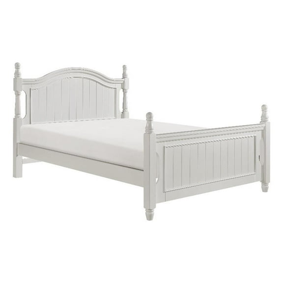 Lexicon Clementine Rubberwood and MDF Board Full Platform Bed in White