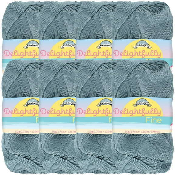 JubileeYarn Delightfully Fine Yarn - Lace Weight Bamboo - 50g/Skein - Faded Glacier Blue - 8 Skeins