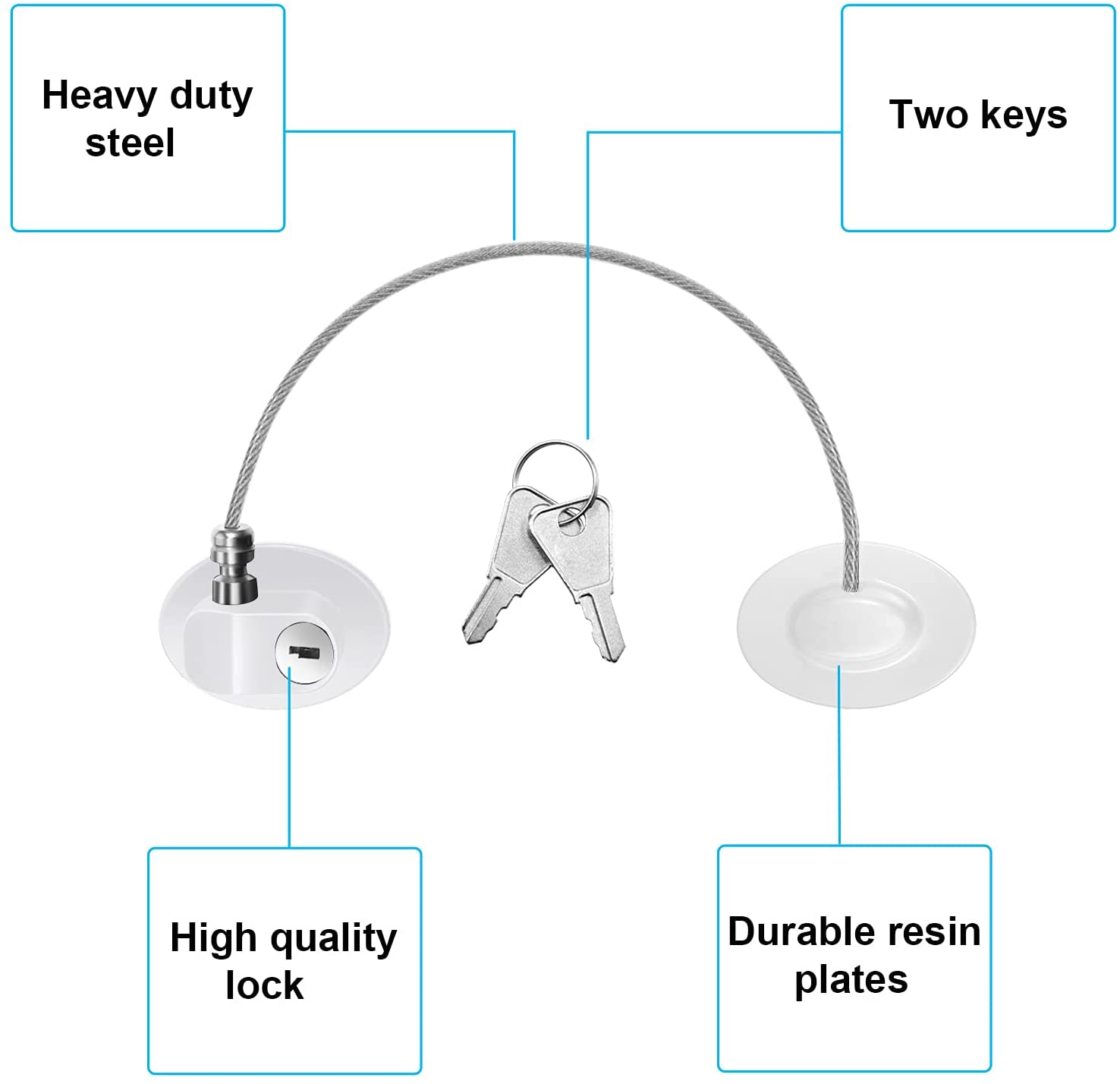 Amerteer Baby Safety Lock for Refrigerator, Window Stopper with Keys - image 3 of 7