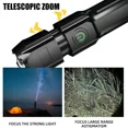 thumbnail image 3 of Potente linterna LED recargable USB 18650 impermeable Zoom pesca caza Camping 100,000 lúmenes linterna táctica LED FL, 3 of 5