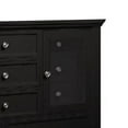 thumbnail image 3 of Benjara Lila 61 Inch 11 Drawer Wide Dresser, 2 Glass Doors, Felt Lined, Black Wood, 3 of 5